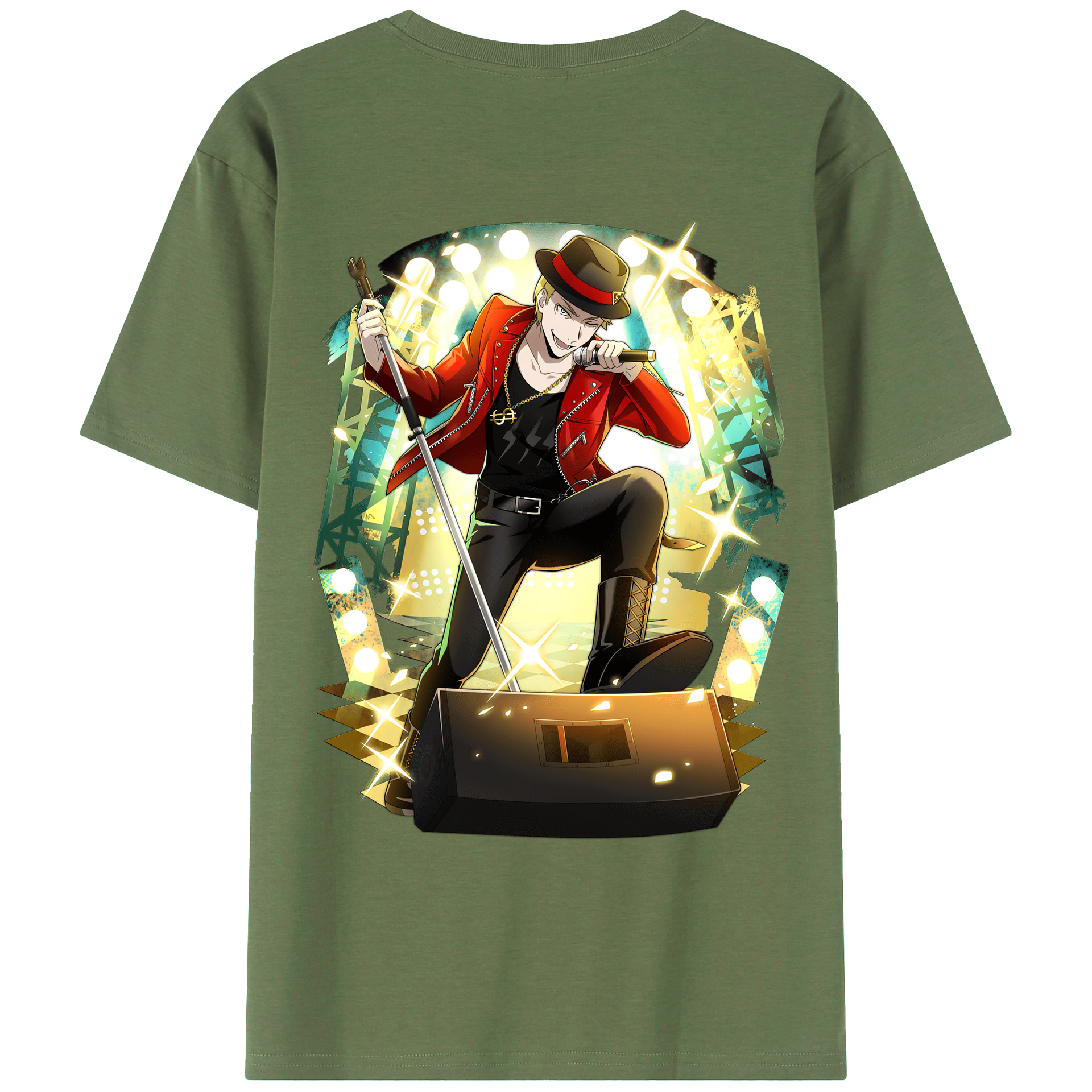 （画像用） 文豪ストレイドッグス Bungo Stray Dogs 綿100％ メンズ半袖Tシャツ（バックプリント） 通気性
